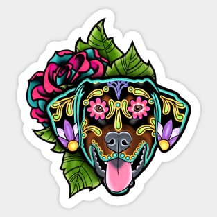 Doberman - Floppy Ear Edition - Day of the Dead Sugar Skull Dog Sticker